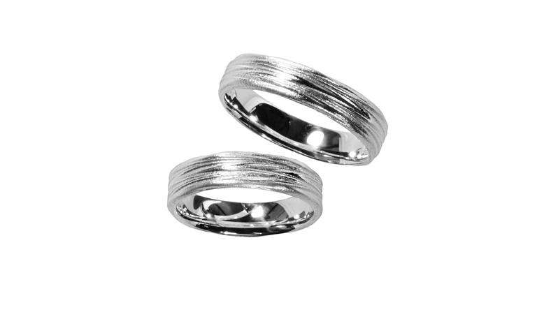 45194+45195-wedding rings, white gold 750